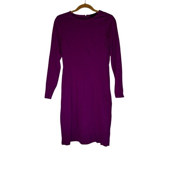 J Crew Purple Half Sleeve Crewneck Sheath Dress Size Tall Small - Picture 1 of 6
